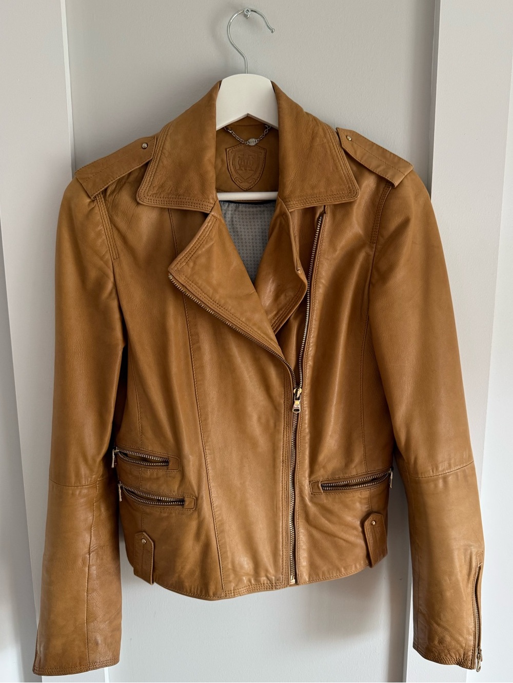 Massimo Dutti Tan Leather Jacket